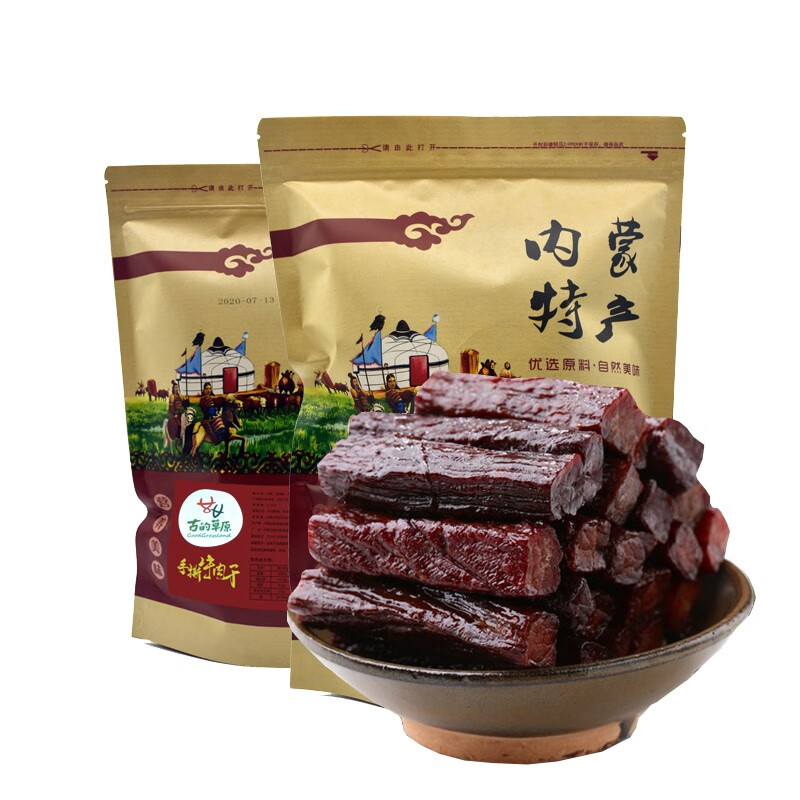 【达茂旗馆】牛肉干内蒙古草原黄牛肉干 手撕牛肉干休闲零食 原味200g