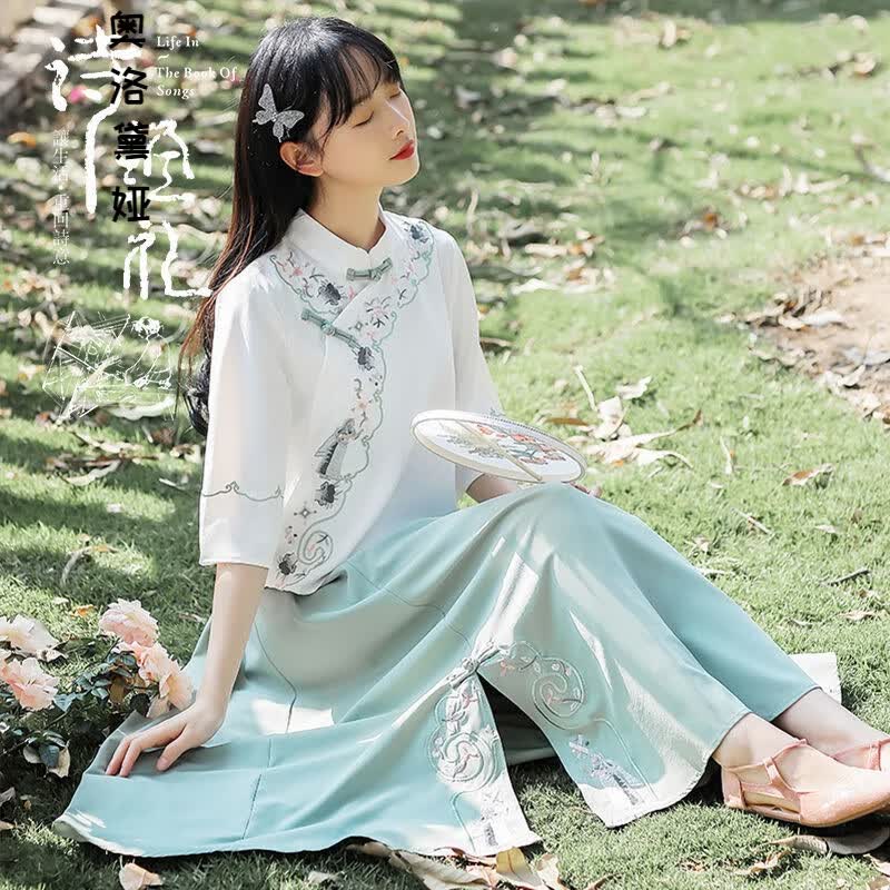 汉服女成人 汉服女中国风改良传统日常汉服改良版汉服女中国风年夏季仙气飘逸古风汉元素古装套装套装 湖蓝套装 质量保证 M【建议95-110斤】使用感如何?