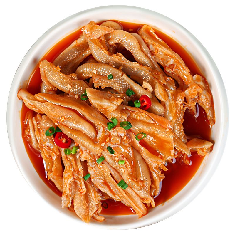 食怀椒香去骨鸭掌麻辣香辣无骨鸭爪酒饭店特色红油凉拌菜冷盘冷冻食材