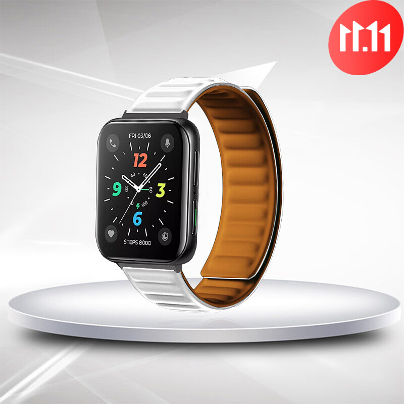 oppowatch2表带oppo手表表带oppo watch2替换腕带42真皮ecg智能手表带