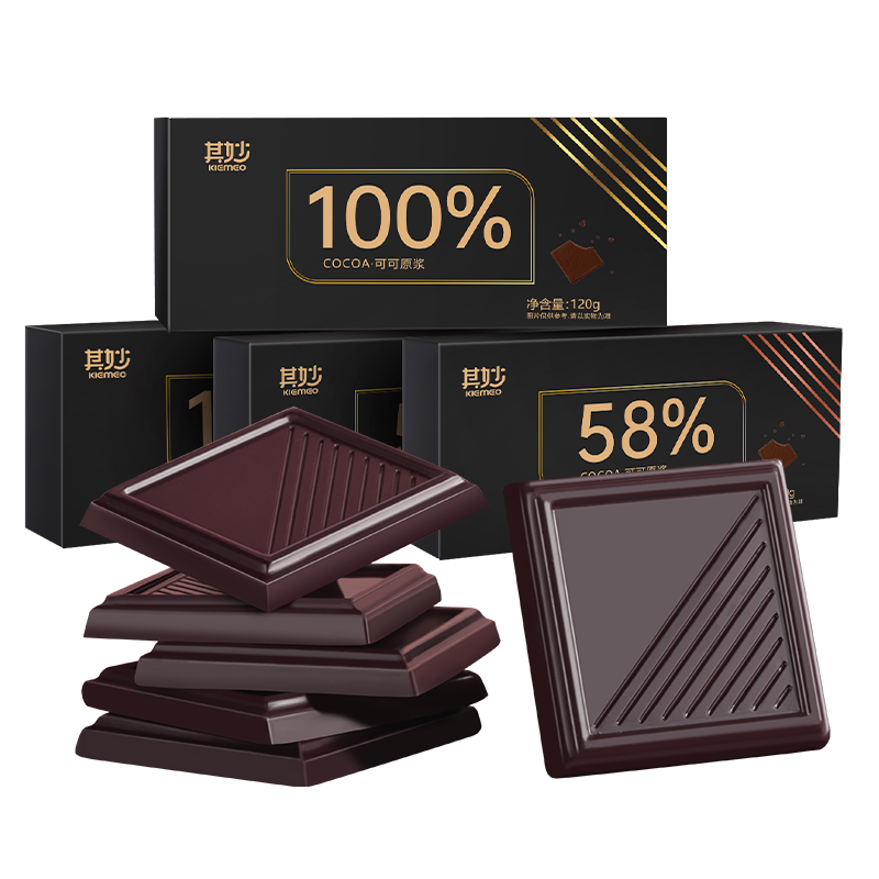 京东特价APP：其妙 纯黑巧克力 58%可可 120g*3件