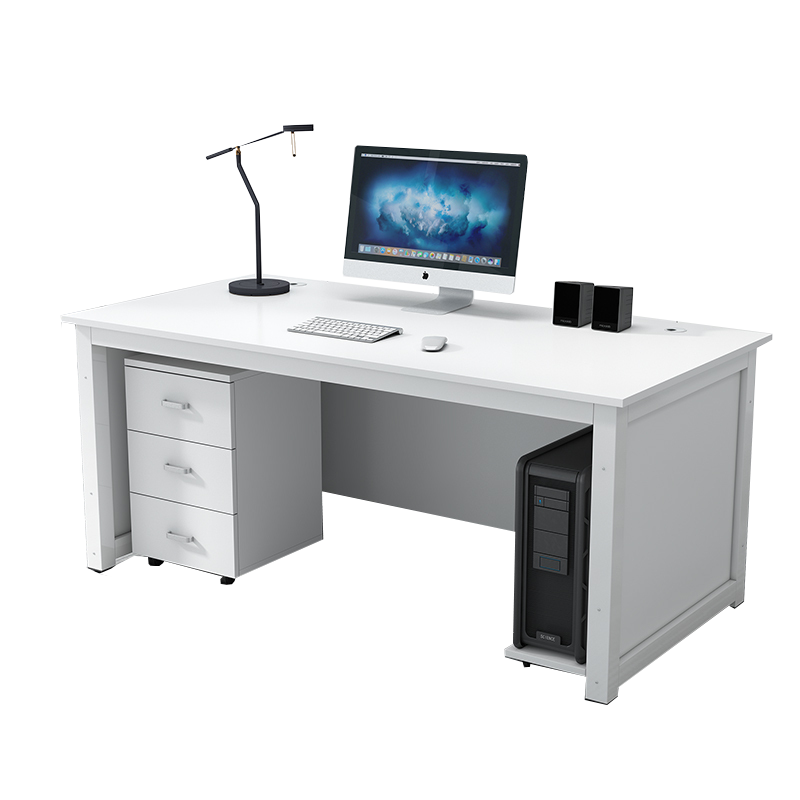 盛浪电脑桌 组合三件套办公工位桌老板桌职员写字桌办公桌 1.2米含柜