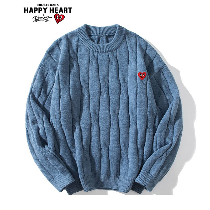 heart 查尔斯桃心 针织衫男女情侣款 小爱心logo圆领编织休闲针织毛衣