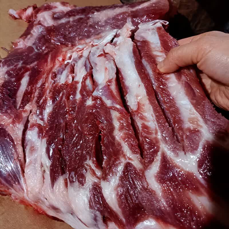 虎钢馋德祥隆排骨新鲜农家现杀土猪肉前排黑白猪重庆粮食散养大排肋排