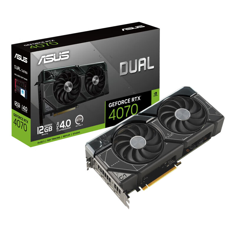 华硕（ASUS）TUF- RTX4060TI/DUAL4070 O12G组装机电竞游戏AI运算独立显卡 DUAL-RTX4070  O12G