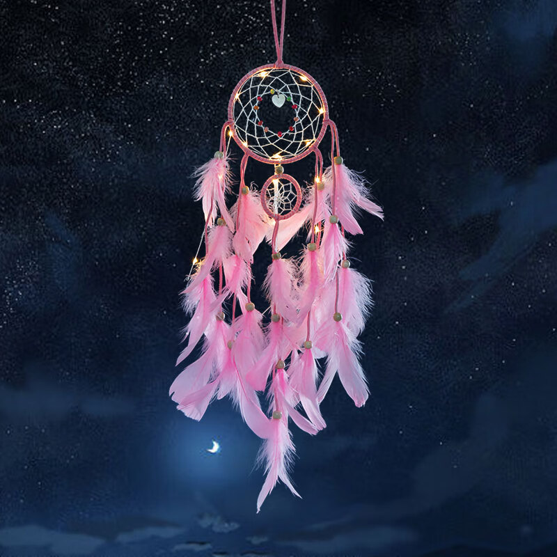 蝴蝶萱捕梦网材料diy手工成品吊饰 卧室少女心挂饰大号风铃生日创意