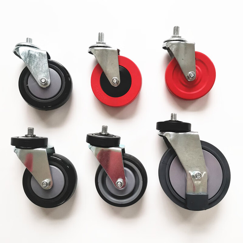 超市购物车轮子万向轮拉杆筐脚轮配件超市手推车轮电梯轮 电梯轮刹车