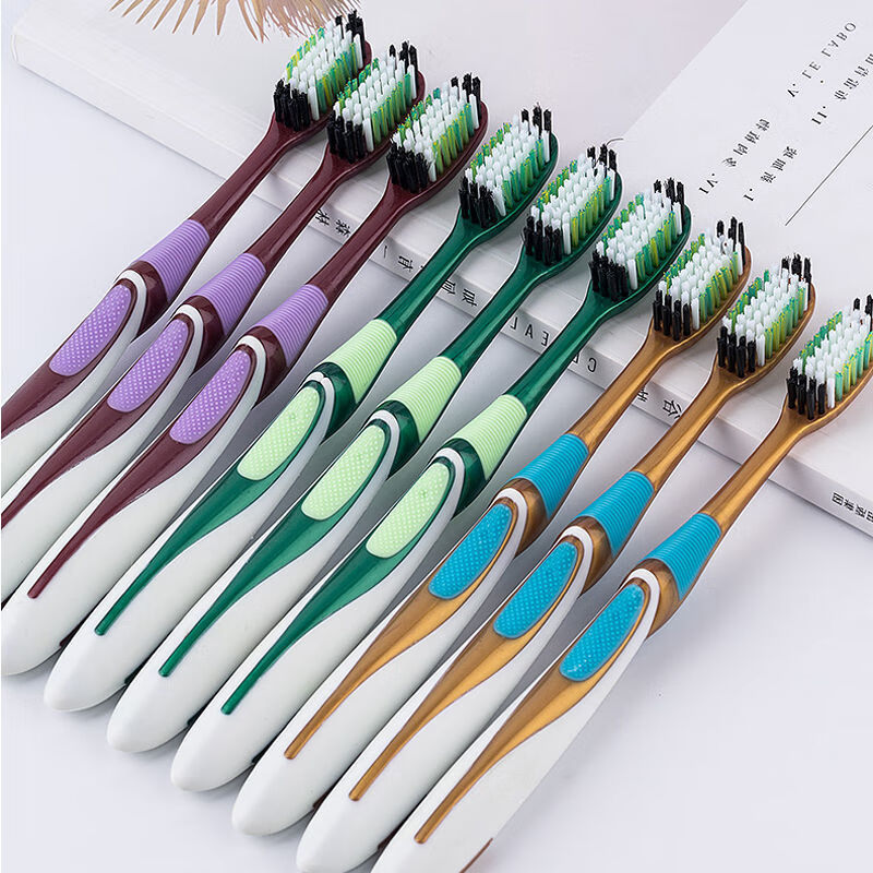 舒晨硬毛牙刷 10支装独立包装 中硬毛成人家用护龈家庭装牙刷中毛牙刷