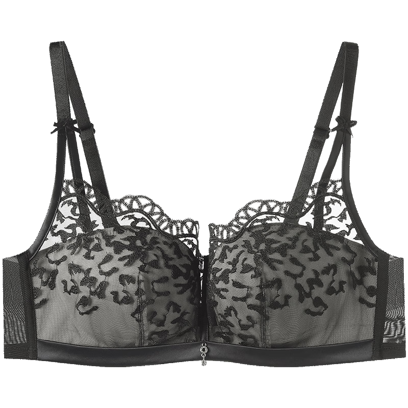 安莉芳輕柔杯半杯無鋼圈蕾絲文胸女性感小胸聚攏內(nèi)衣 黑色BLK 70B 