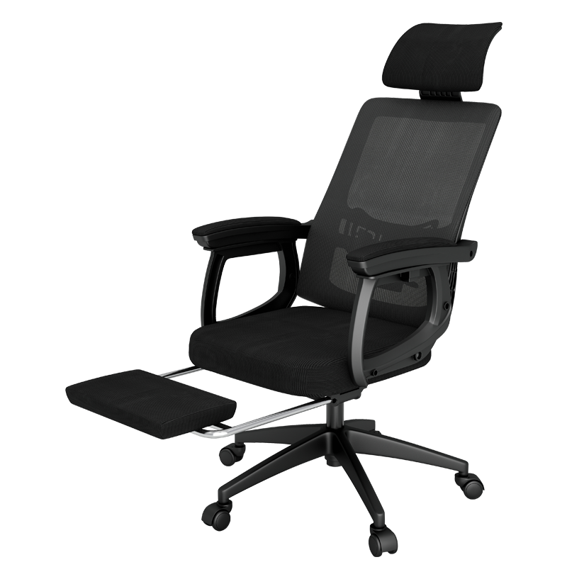 椅品汇 电脑椅 办公椅子可躺 家用人体工学椅 主播电竞座椅 老板靠背升降转椅 学生宿舍学习椅 [弓脚款]黑框黑网 钢制脚