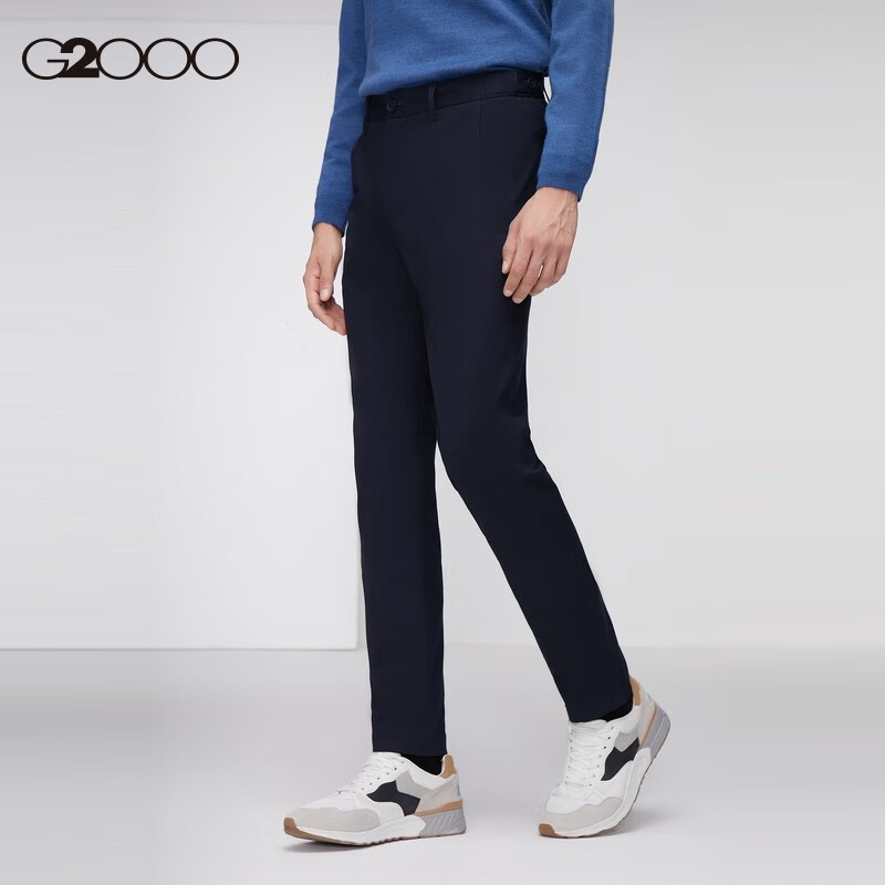 g2000休闲裤时尚通勤百搭休闲裤纯棉柔软直筒裤男16061046 藏青色