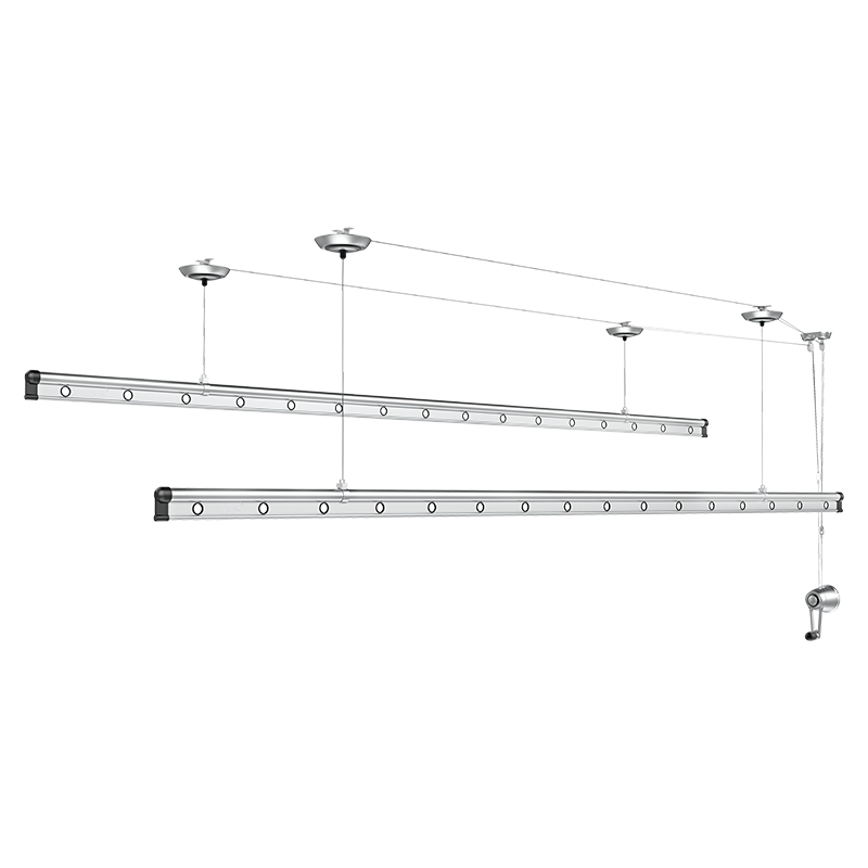 好太太·晒客系列晾衣架双杆升降手摇晾衣架室内阳台晾衣架晾衣杆挂衣架 【线下专供】 预售 SK-117 2.4米银色双杆+免费安装