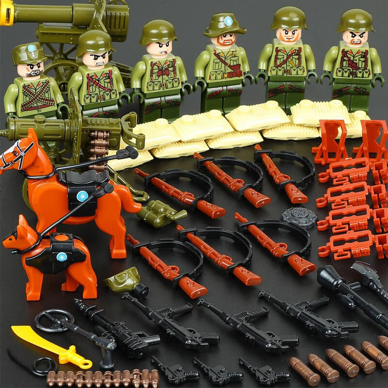 乐··高(lego)积木军事系列二战八路军德军士兵人仔