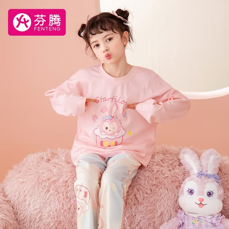 芬腾儿童睡衣秋季纯棉粉黛兔IP亲子装棉感女童家居服Q9984731871怎么样,好用不?