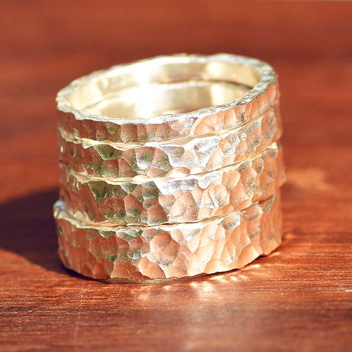 mrld情侣对戒银原创古法手工小众锤纹戒指一对素圈刻字山纹礼物情人节