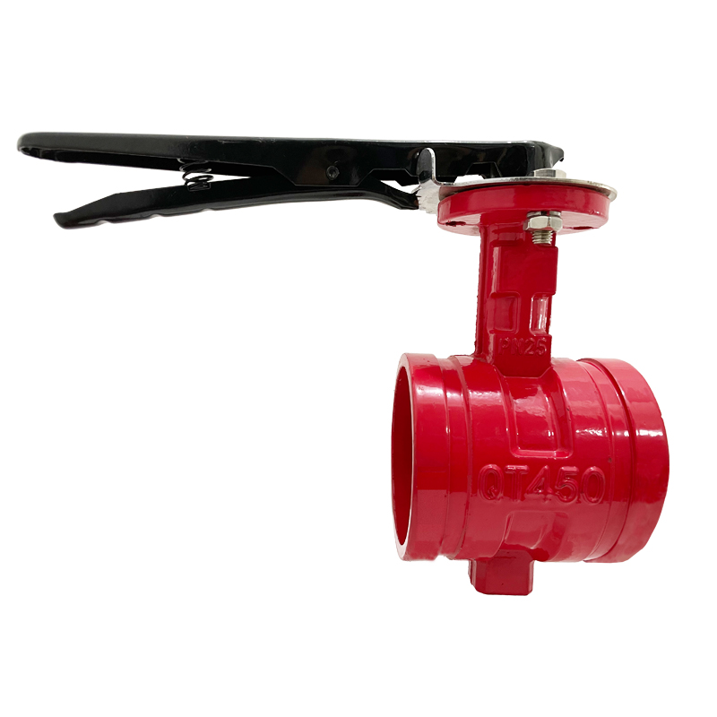 天津塘沽阀门瓦特斯沟槽蝶阀塘沽一阀消防d81x-16q手柄涡轮式信号 dn