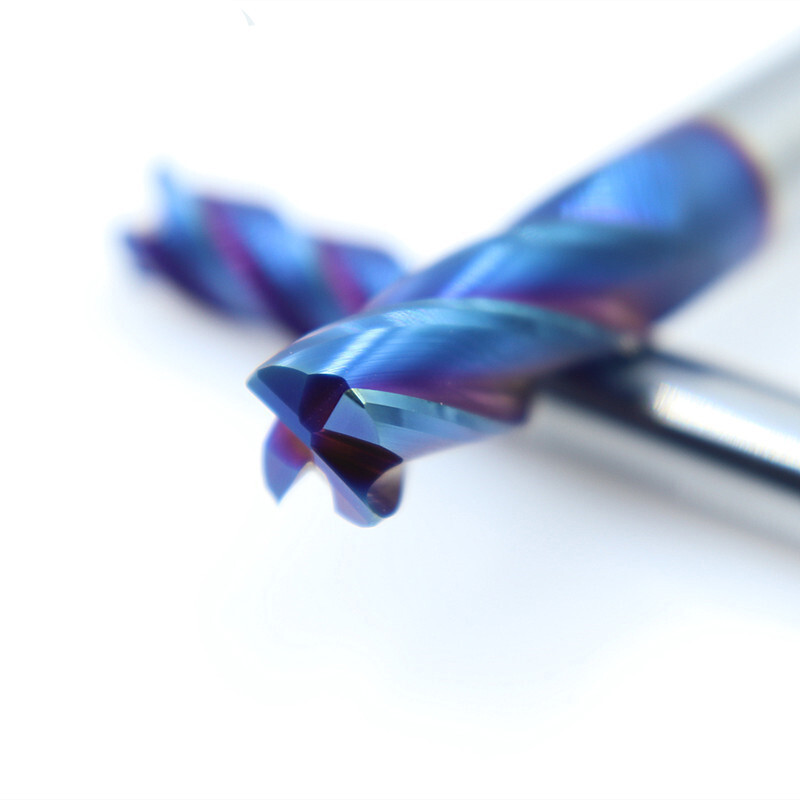 定制hts 65度圆鼻钨钢硬质合金铣刀蓝纳米淬火钢专用cnc4刃平底立铣刀