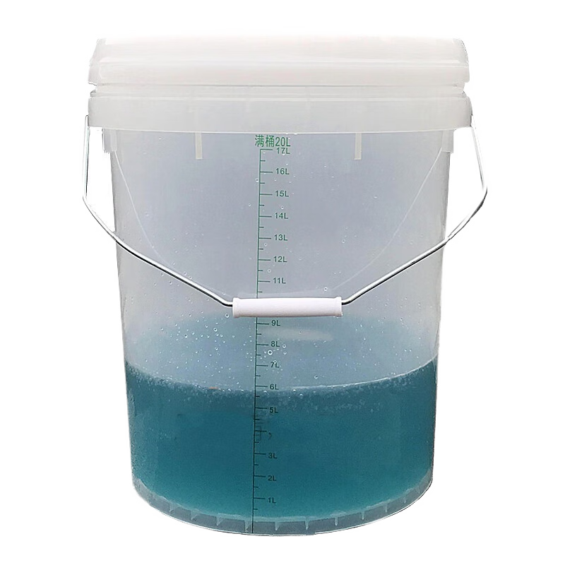 萌依兒消毒桶帶蓋有刻度抹布美容院浸泡醫(yī)院用尿桶10L透明塑料圓桶20 2-L半透明刻度桶(1-個)