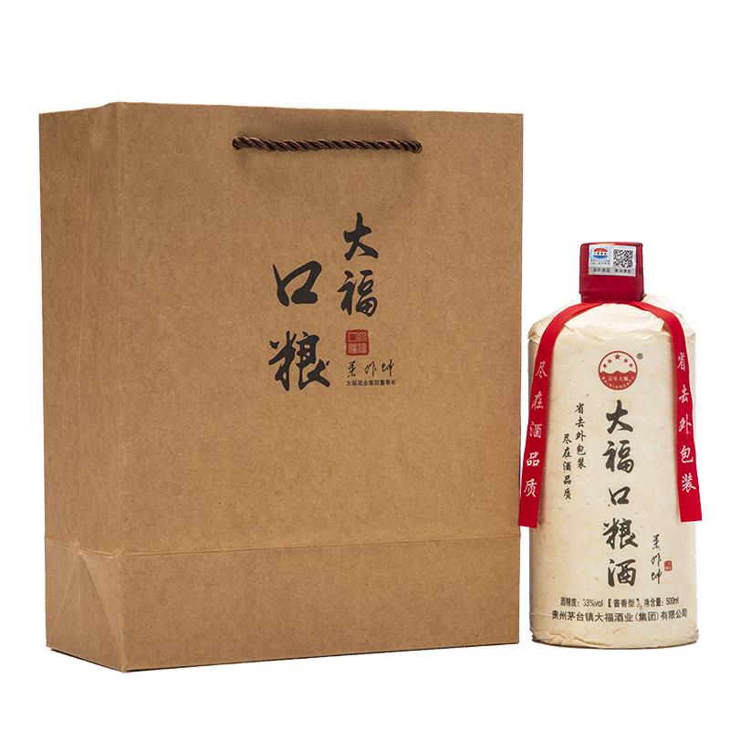 百年大福口粮酒（酱香型白酒53度，500mlx6瓶装）