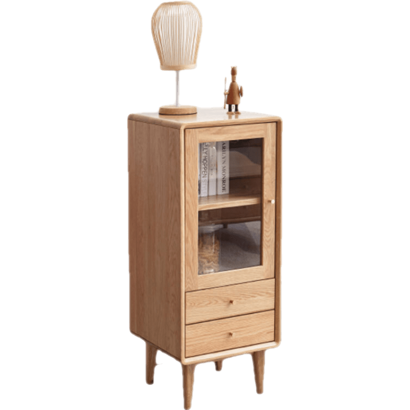 电视柜边柜 全实木北欧原木色家具 酒柜酒架 美式书柜书橱 新中式玻璃酒柜 角桌储物柜 电视柜边柜(新)矮+电视柜边柜(新)高