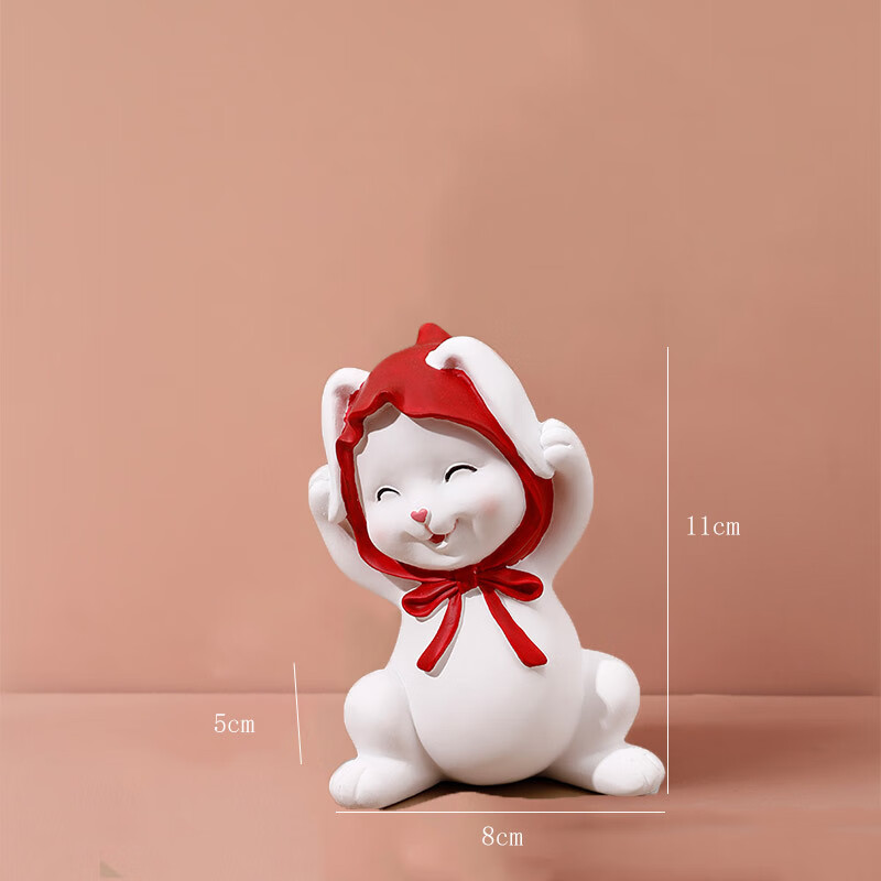 小兔子客厅玄关装饰品办公室桌面摆件治愈系女生日礼物 小号兔子-不听