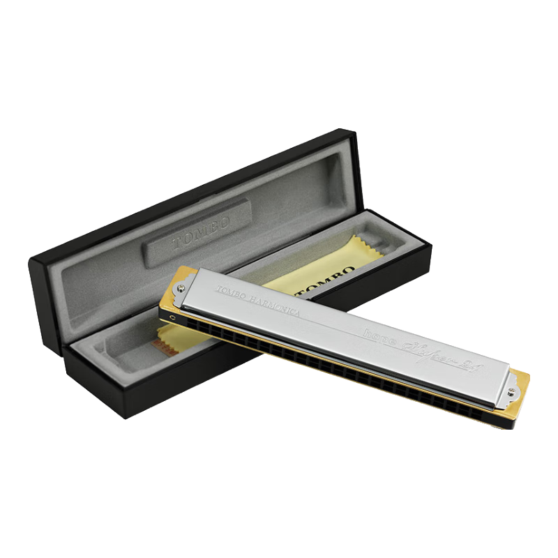 通寶（TOMBO）口琴日本進口音簧24孔復音6624S成人專業(yè)演奏級兒童初學者通用G調(diào)