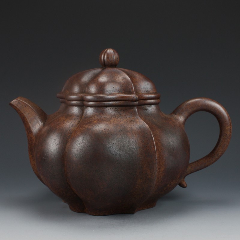 吟香茗宜兴紫砂壶孤品骨灰级柴烧高温窑变纯全手工特大菱花壶1300cc