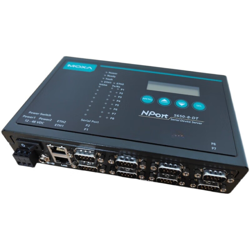 nport 5650-8-dt rs-232/422/485 8串口服务器moxa
