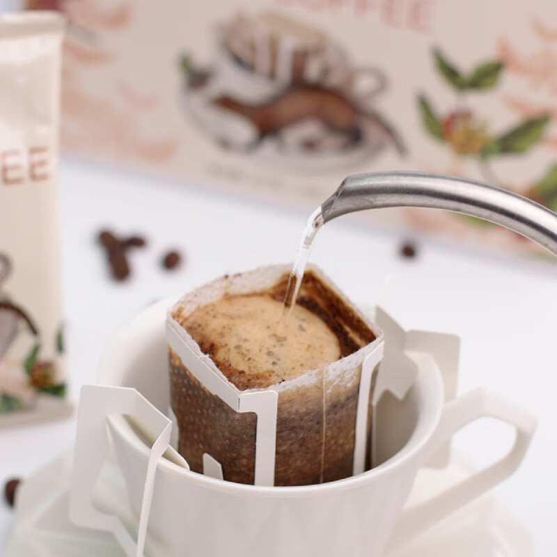 挂耳纯黑咖啡粉现磨手冲滴滤冲泡咖啡无蔗糖 猫屎挂耳咖啡10g*30包