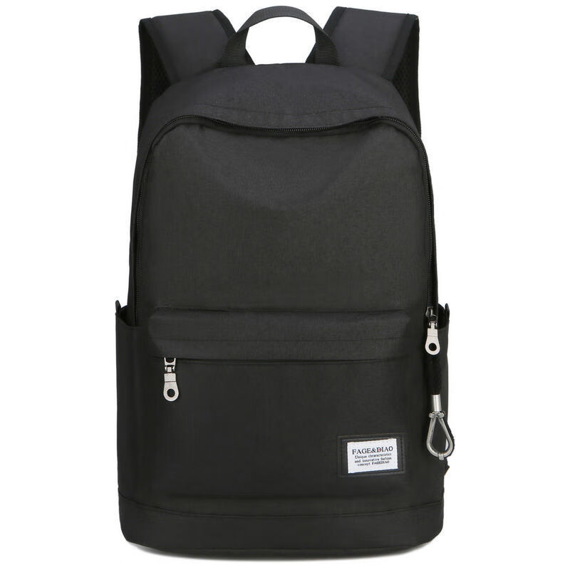 背包男士双肩包电脑旅行包休闲时尚潮流大学生高中生初中学生书包 墨黑色