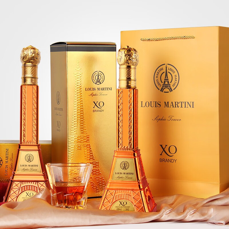 路易玛迪尼(louie mardini) 索菲铁塔白兰地 法国原酒进口洋酒xo 礼盒