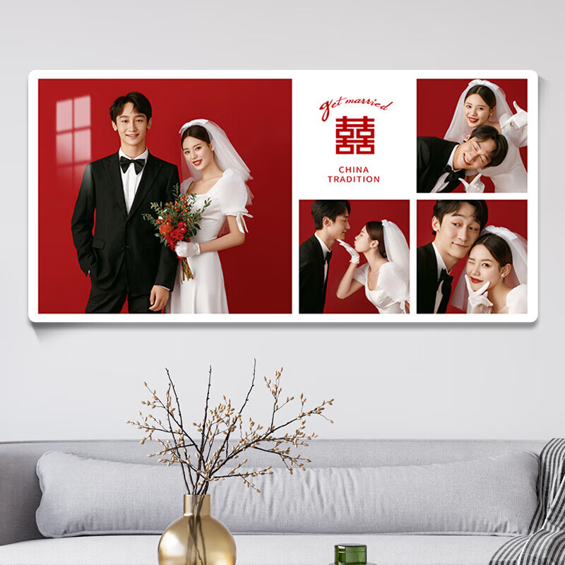 馥兰缇(fulanti)全家福婚纱照挂墙相框定制照片冲洗打印加水晶摆台