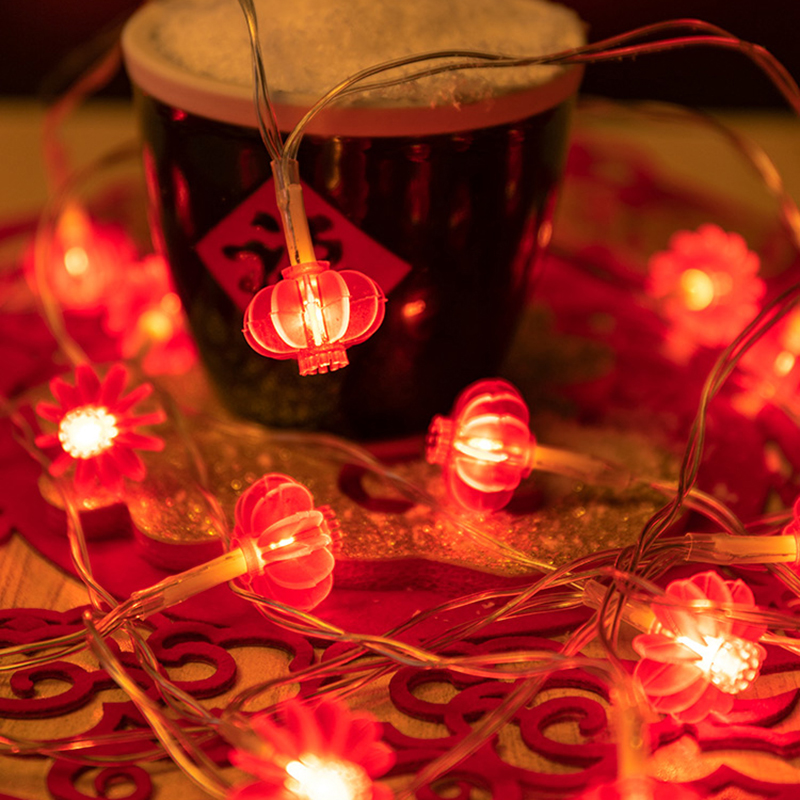 岁艺 LED灯串装饰灯氛围灯小彩灯串灯 新年红灯笼 10米100灯 【8功能闪烁】插电款