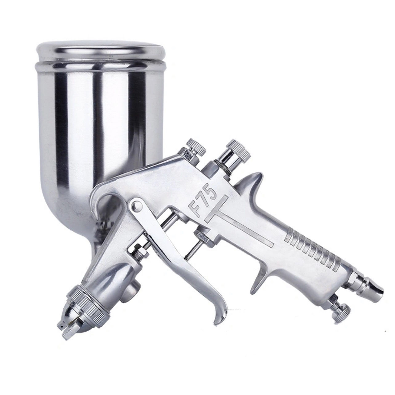 打折高雾化油漆喷枪w-71家具气动喷漆抢枪w-77上下壶胶水 75上壶一套