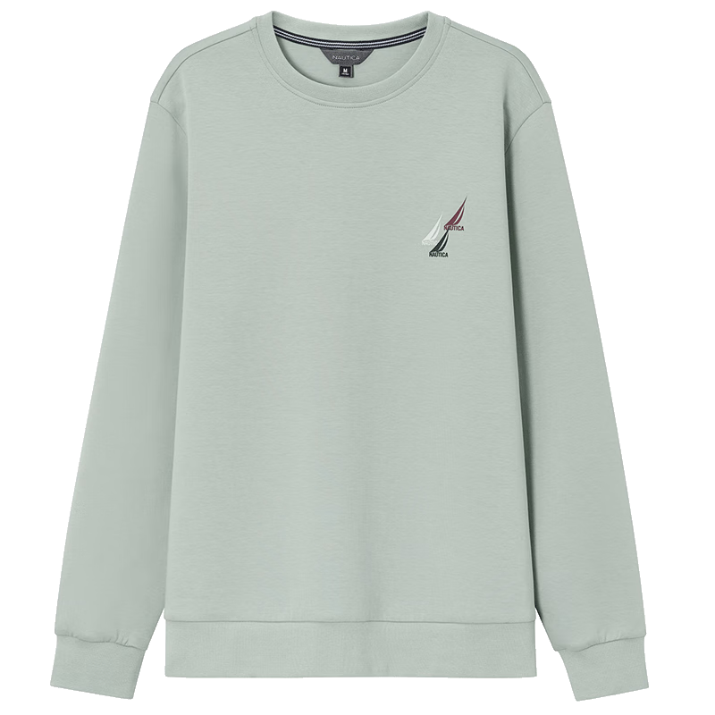 诺帝卡（NAUTICA）【商场同款】男装春秋款休闲情侣透气柔软圆领长袖卫衣男KC2301 灰蓝03B（223） XL