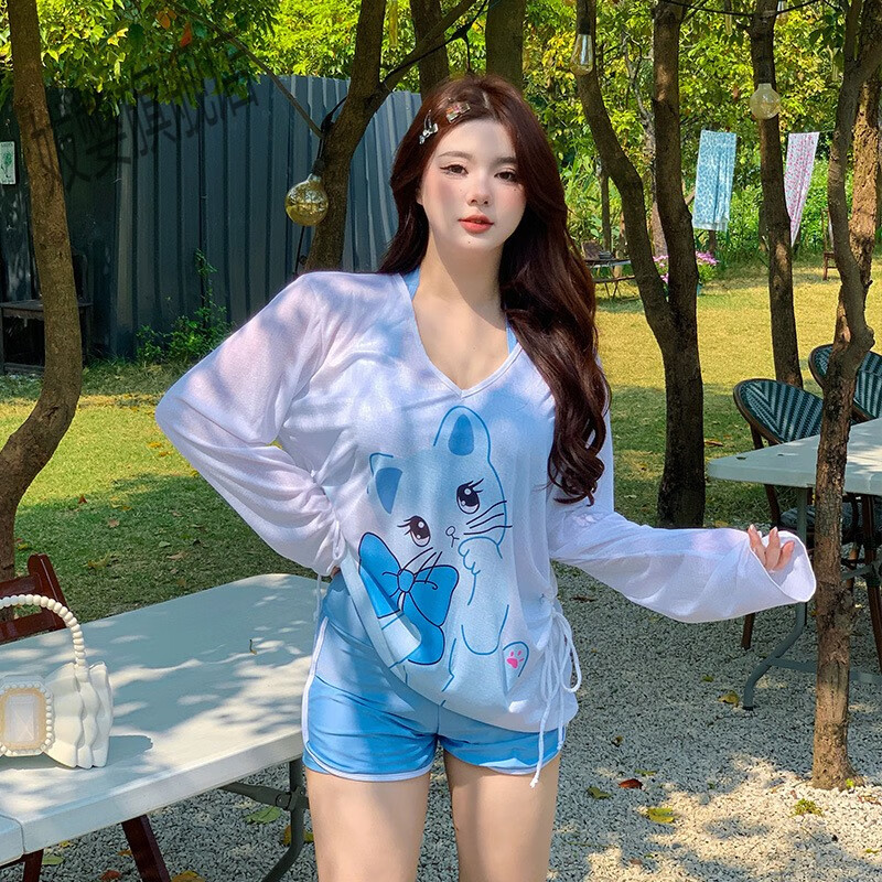 妭嫳(bapie)大码泳衣女200斤微胖mm游泳衣学生运动遮肚温泉泳装女分体