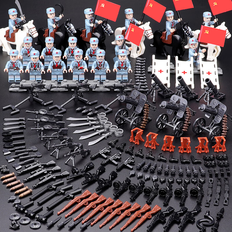 湖抗美援朝志愿军长征独立团骑兵连碉堡男孩玩具礼物 南昌起义军 18人