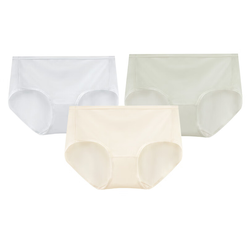 舒雅（Schiesser）女士Becover冰丝3A抑菌网眼透气裸感平角内裤【3条装】22339T 肤色+浅灰+浅绿 3条 S