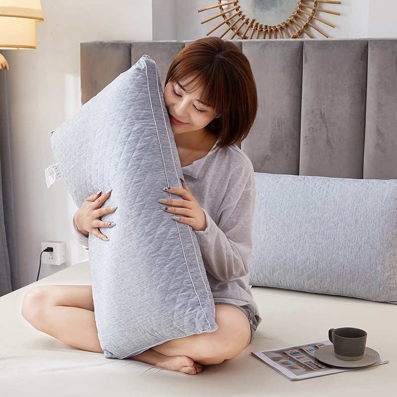 南极人枕头男士专用枕芯成人一对单人酒店硬枕头芯单个高枕不塌陷不变形 水洗棉热熔枕-浅灰 48x74cm【单只装】