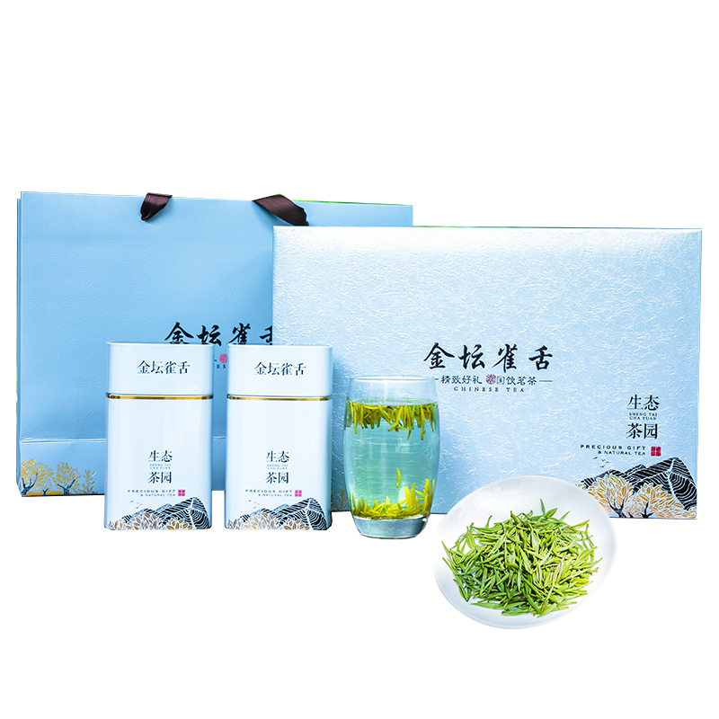 酒滋农 雀舌金坛茶叶 2023新茶明前特级嫩芽绿茶礼盒装250g 节日送礼