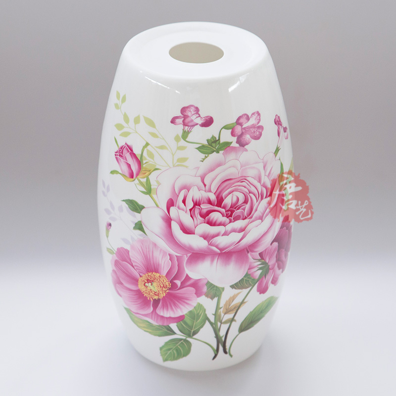 恰冠28腰鼓陶瓷灯罩台灯吊灯吸顶灯壁灯使用青花花鸟牡丹荷花山水配件