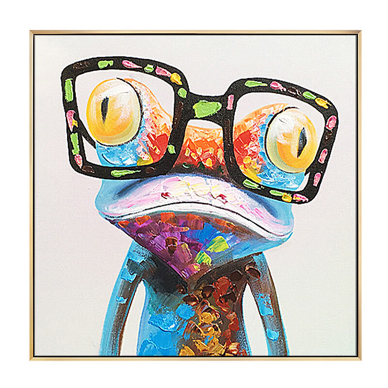 纯手工绘制抽象儿童房动物卡通立体肌理油画现代简约装饰画轻奢风 no.