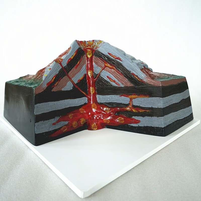 火山模型火山喷发地质地貌地理教学仪器