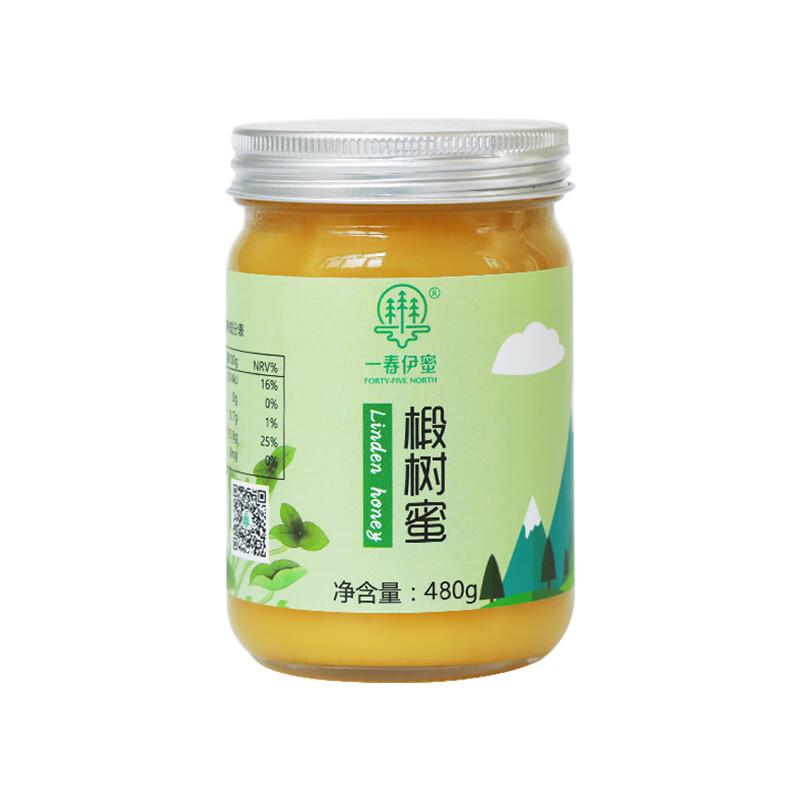 一春伊蜜 FORTY-FIVE NORTH一春伊蜜 椴树蜜国标 480g蜂蜜 冲调水饮 调味搭配 椴树蜜国标480g*1瓶