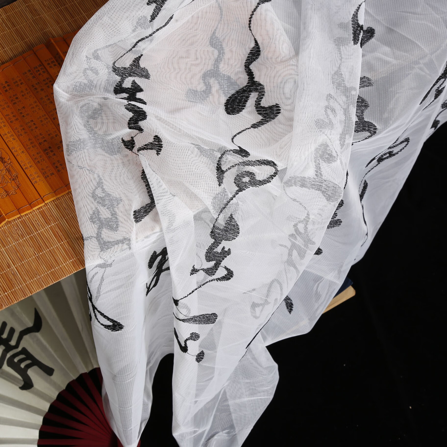 昂彼特堡书法背景布古风直播间书法纱氛围感背景布毛笔字挂布古风场景