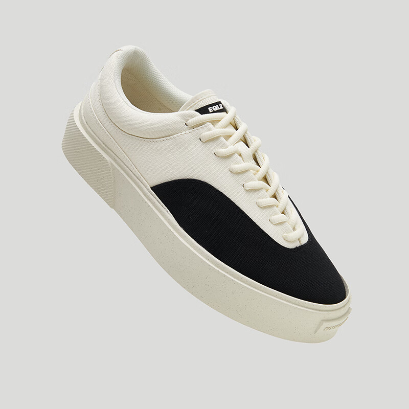 EQLZ义阔官方FAULT22低帮板鞋男款情侣美式风板鞋帆布鞋撞色无中生有 鹭白/幽灵黑 43