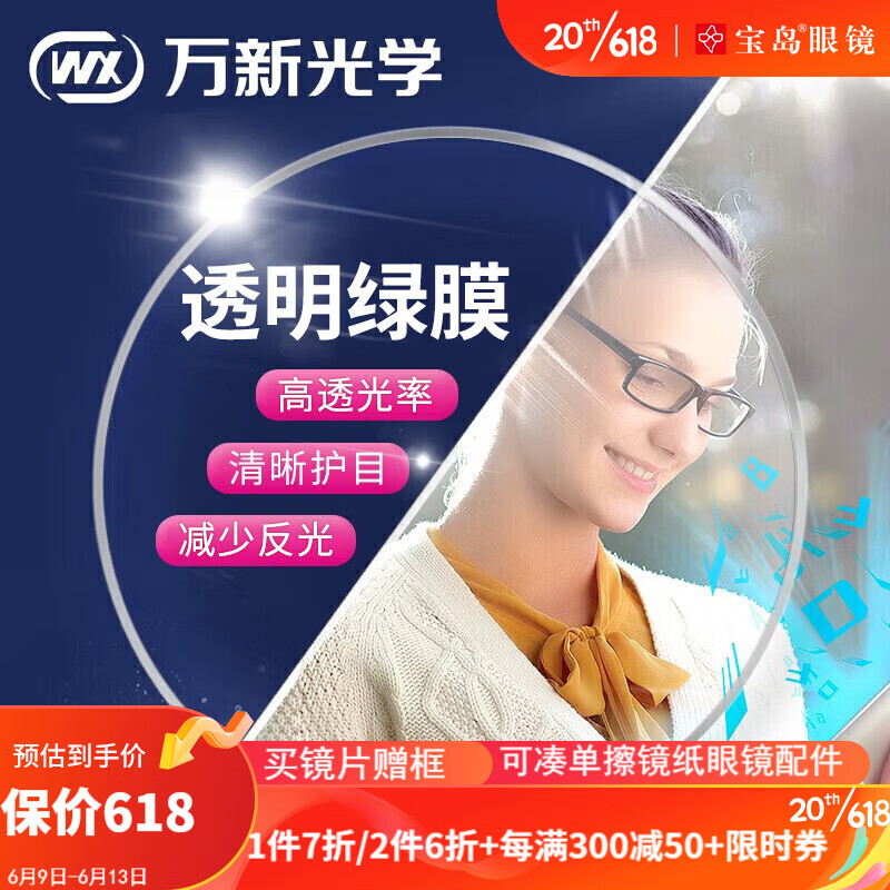 万新（WAN XIN）镜片超薄高清多屏防蓝光镜片近视眼镜片可配镜片折射率1.74【2片】使用感如何?