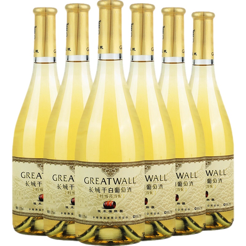 長城（GreatWall）葡萄酒 中糧出品沙城產(chǎn)區(qū)日常配餐暢飲國貨紅酒整箱六支裝 【特級莎當(dāng)妮干白】整箱6瓶裝