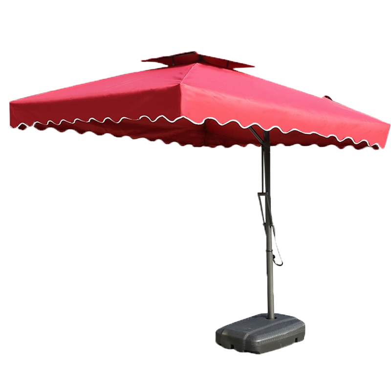 蚁伽 户外遮阳伞 庭院伞罗马伞户外大伞花园伞岗亭伞摆摊折叠大太阳伞沙滩伞防晒伞 2.5米方墨绿色+十字底座