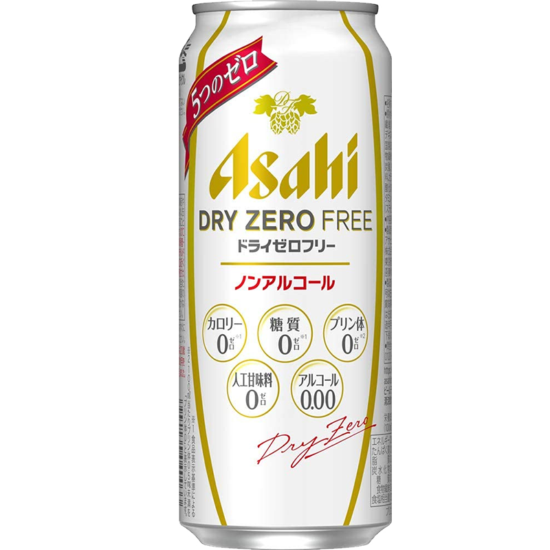 朝日【日本直郵】asahi朝日Dry Zero無(wú)酒精啤酒 零卡無(wú)糖啤酒飲料夏日 0卡無(wú)酒精啤酒 500mL 24瓶 【Dry Zero Free】